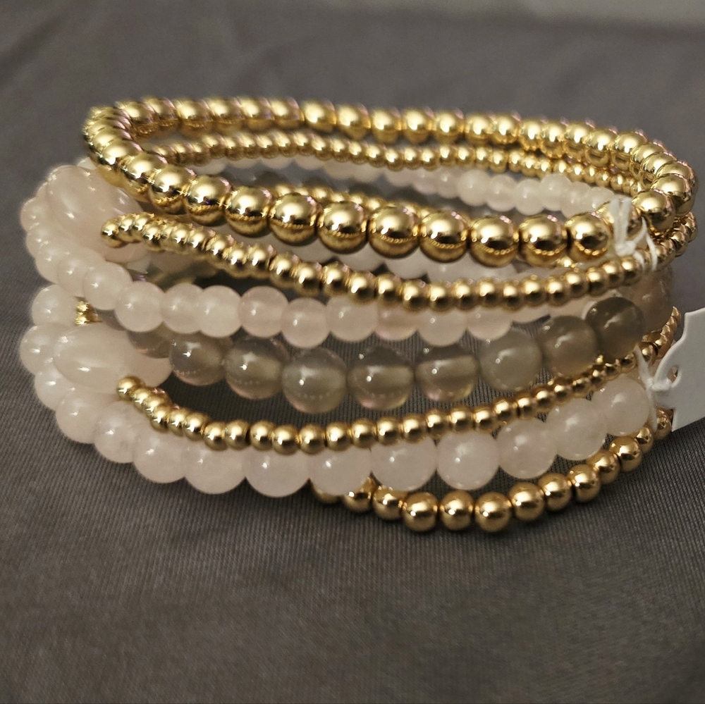 *NWT* Park Lane Ashton Bracelet, Pink Quartz & Genuine Amethyst - Set of 7